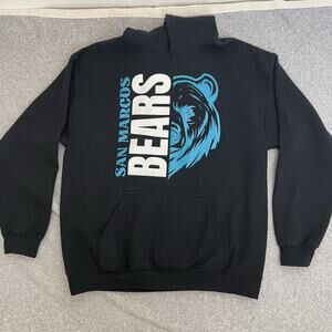 San Marcos Bears Men’s Hoodie Size L Black with Logo Pullover Sweatshirt Rare